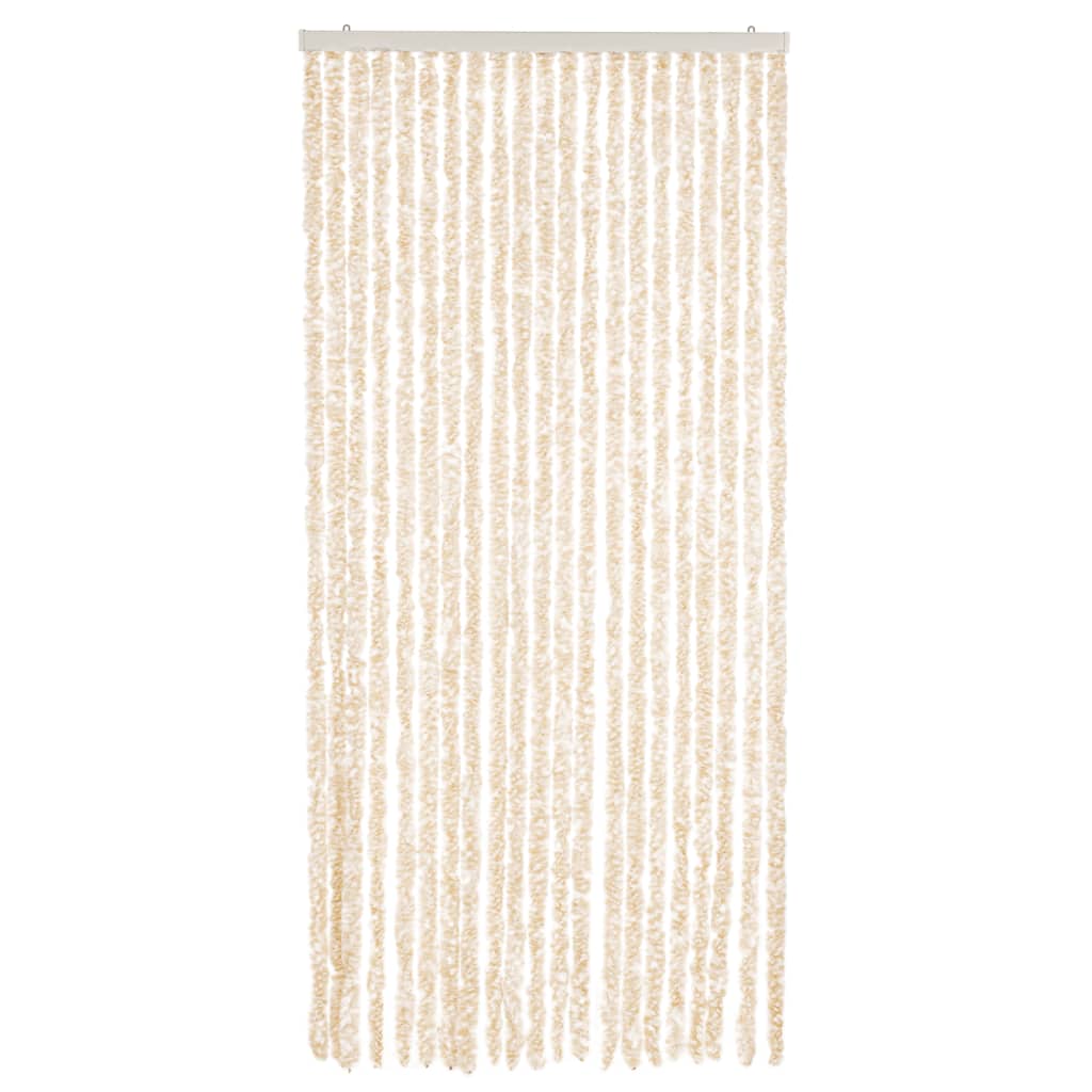 vidaXL Fly Curtain Beige and White 90x200 cm Chenille