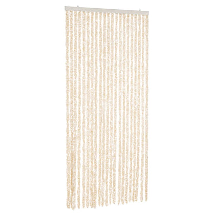 vidaXL Fly Curtain Beige and White 90x220 cm Chenille
