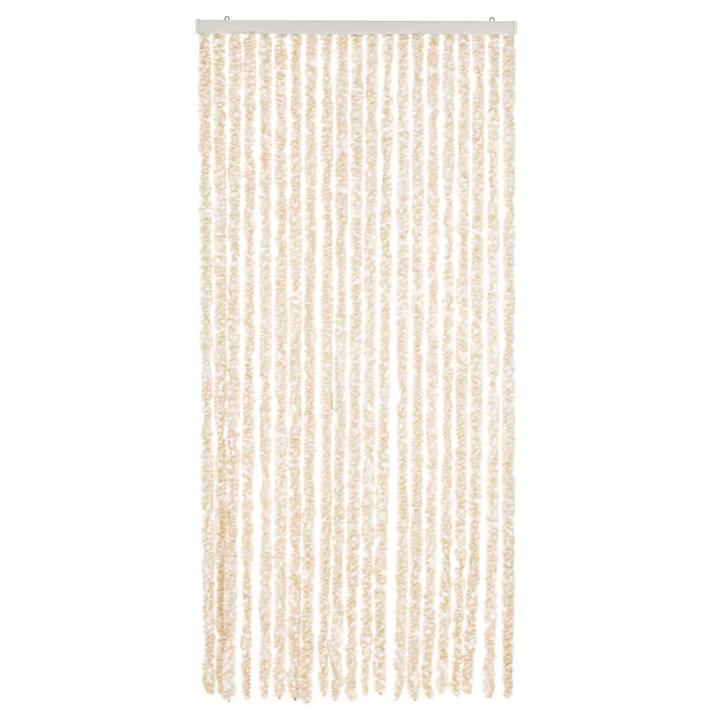 vidaXL Fly Curtain Beige and White 90x220 cm Chenille