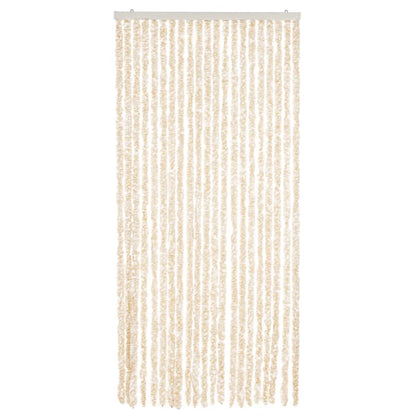 vidaXL Fly Curtain Beige and White 90x220 cm Chenille