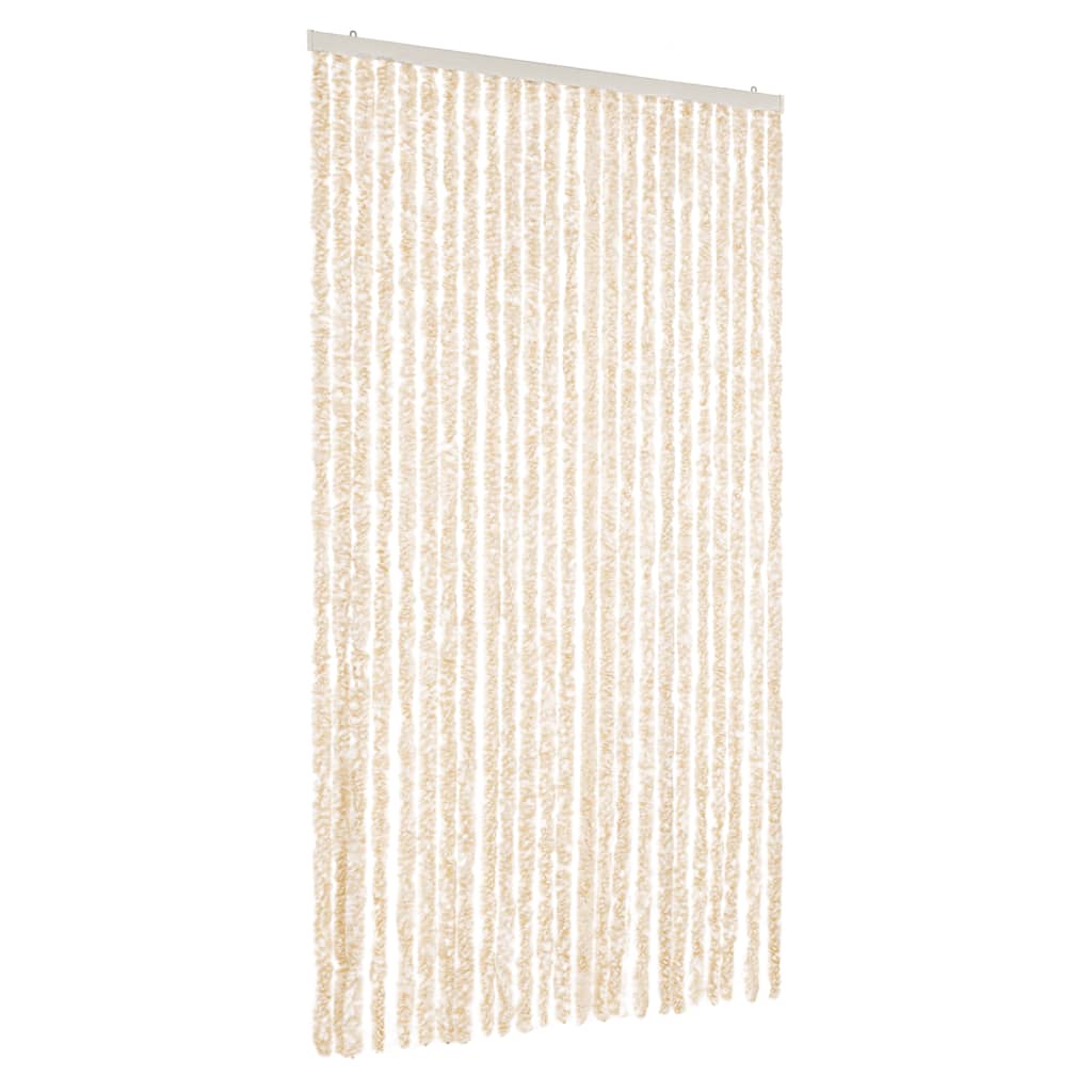 vidaXL Fly Curtain Beige and White 100x220 cm Chenille
