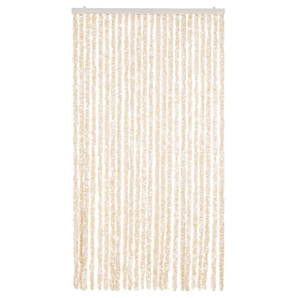 vidaXL Fly Curtain Beige and White 100x220 cm Chenille