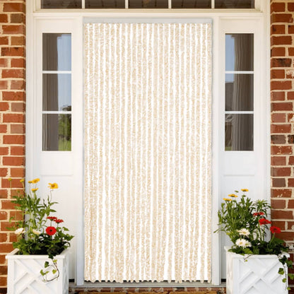 vidaXL Fly Curtain Beige and White 100x220 cm Chenille