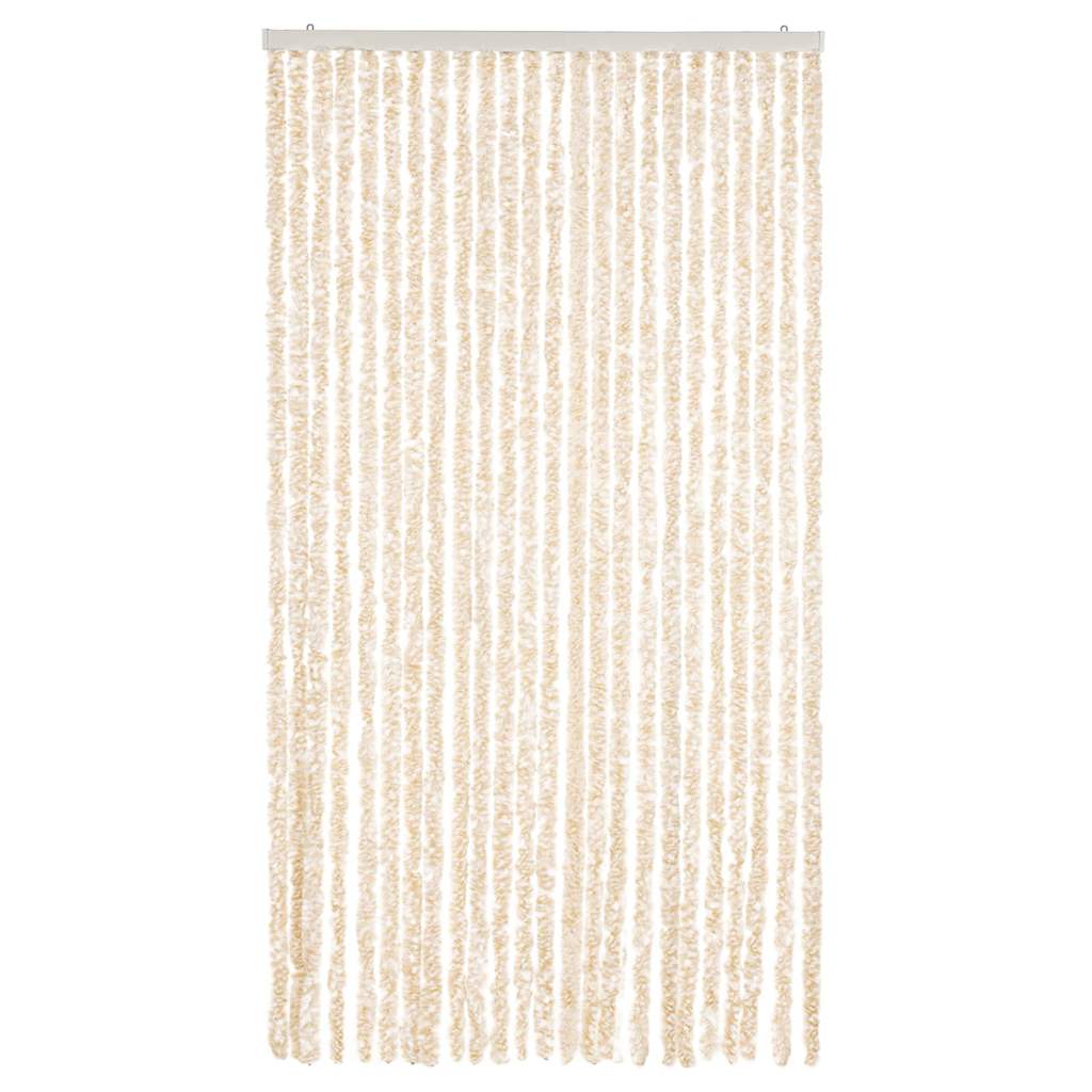 vidaXL Fly Curtain Beige and White 100x230 cm Chenille