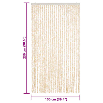 vidaXL Fly Curtain Beige and White 100x230 cm Chenille