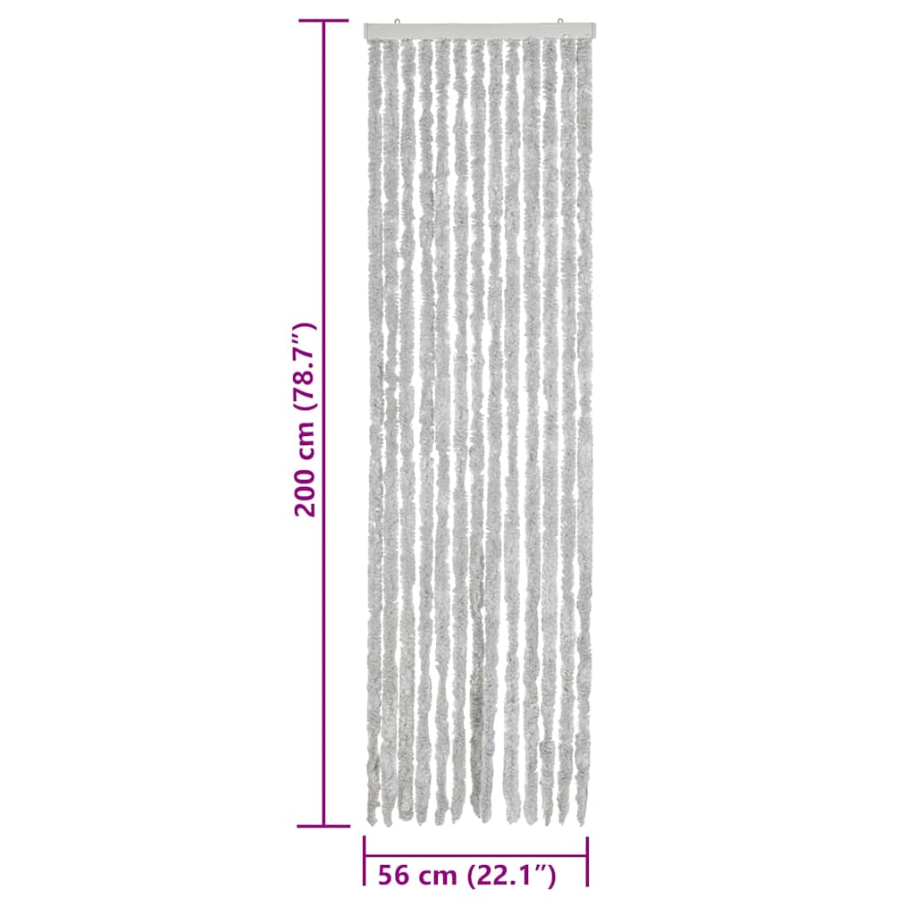 vidaXL Fly Curtain Grey 56x200 cm Chenille