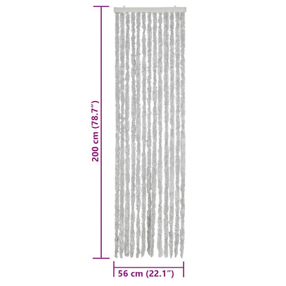 vidaXL Fly Curtain Grey 56x200 cm Chenille
