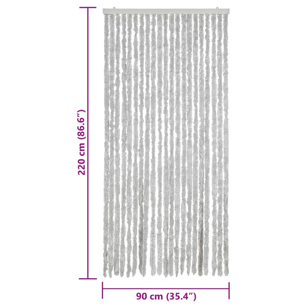 vidaXL Fly Curtain Grey 90x220 cm Chenille