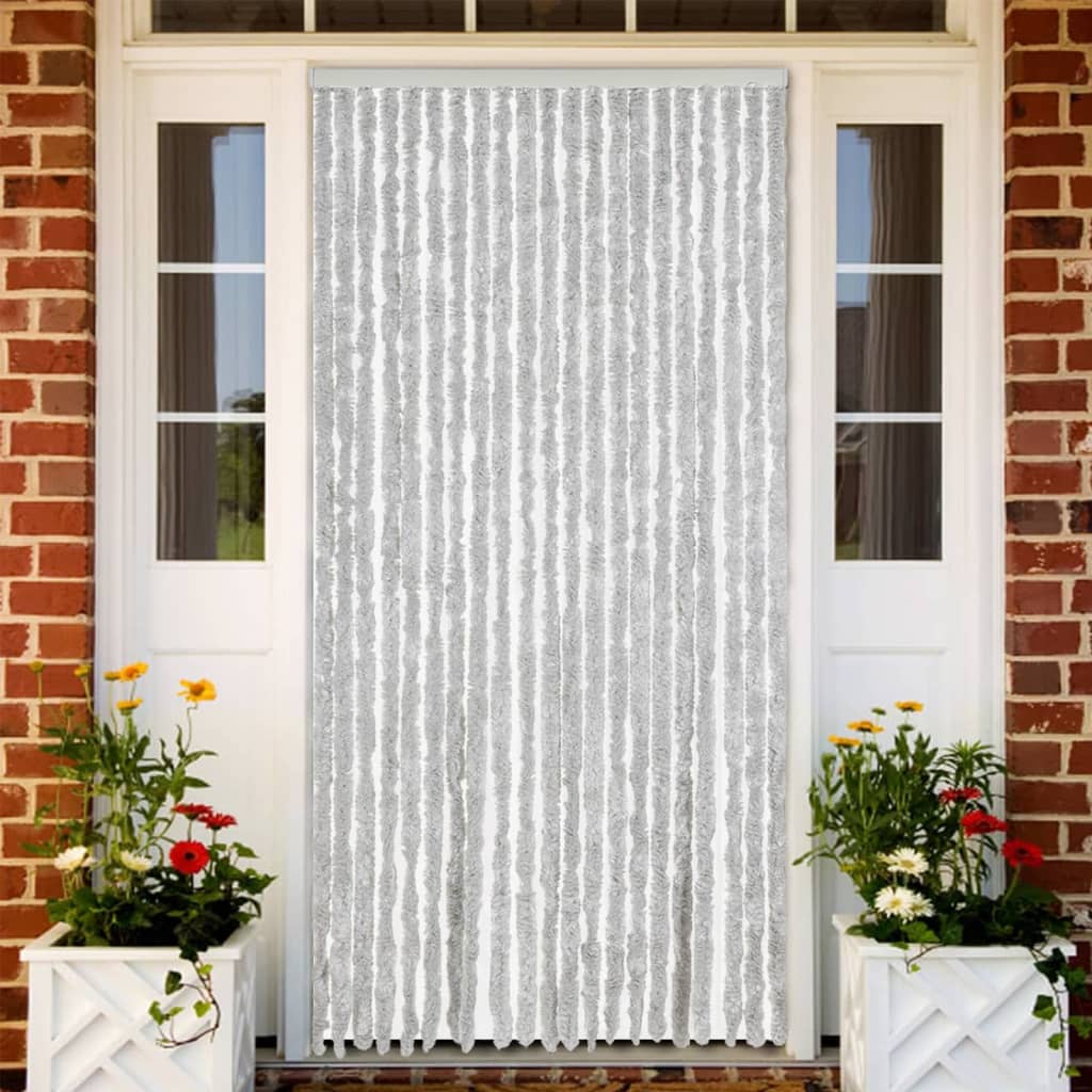 vidaXL Fly Curtain Grey 90x220 cm Chenille
