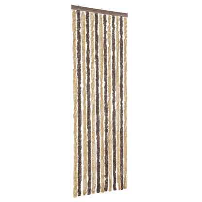 vidaXL Fly Curtain Dark Brown and Beige 56x185 cm Chenille