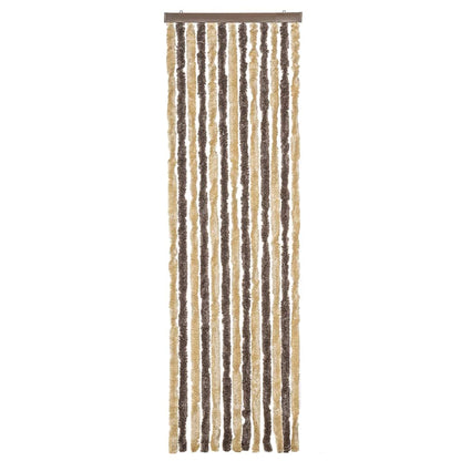 vidaXL Fly Curtain Dark Brown and Beige 56x185 cm Chenille