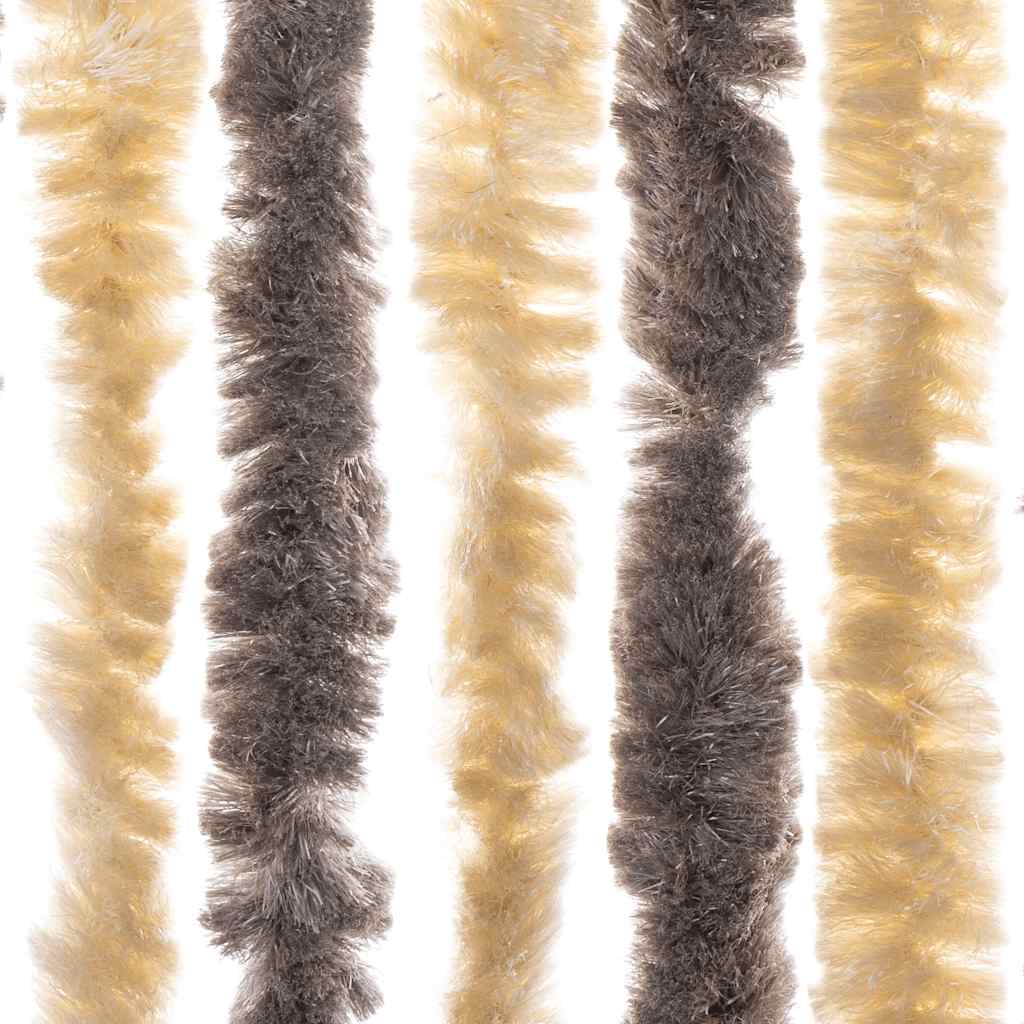 vidaXL Fly Curtain Dark Brown and Beige 56x185 cm Chenille