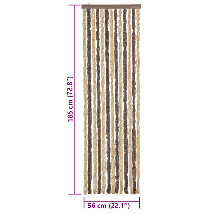 vidaXL Fly Curtain Dark Brown and Beige 56x185 cm Chenille