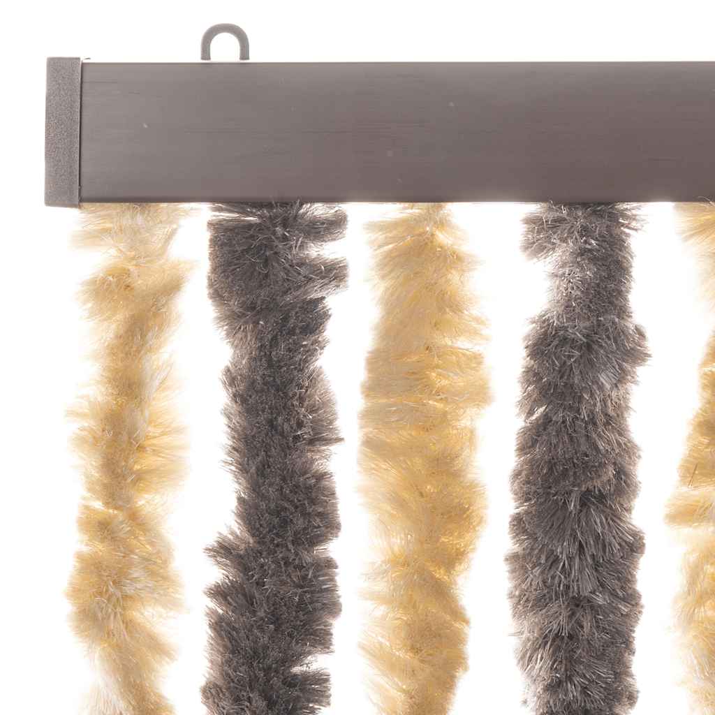 vidaXL Fly Curtain Dark Brown and Beige 56x200 cm Chenille
