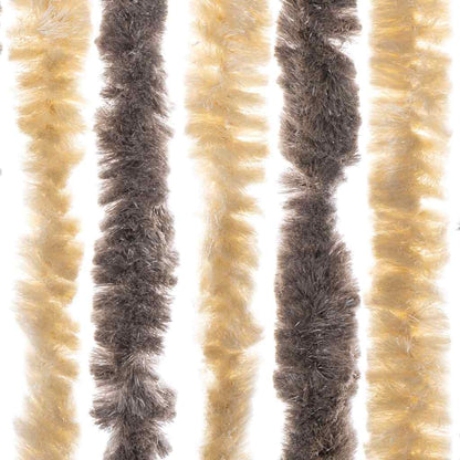 vidaXL Fly Curtain Dark Brown and Beige 56x200 cm Chenille