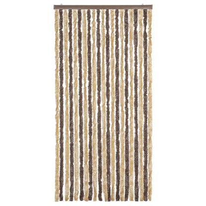vidaXL Fly Curtain Dark Brown and Beige 90x220 cm Chenille