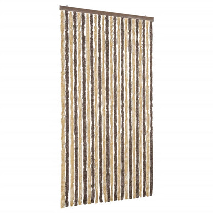 vidaXL Fly Curtain Dark Brown and Beige 100x200 cm Chenille