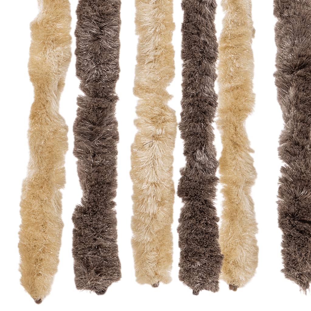 vidaXL Fly Curtain Dark Brown and Beige 100x200 cm Chenille