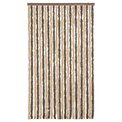 vidaXL Fly Curtain Dark Brown and Beige 100x230 cm Chenille