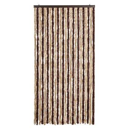 vidaXL Fly Curtain Beige and Light Brown 100x200 cm Chenille