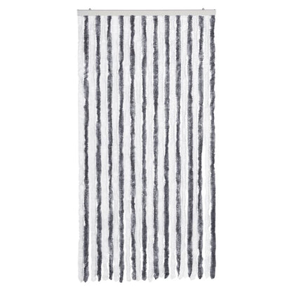 vidaXL Fly Curtain Grey and White 100x230 cm Chenille