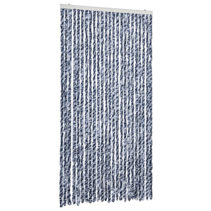 vidaXL Fly Curtain Blue and White 100x200 cm Chenille