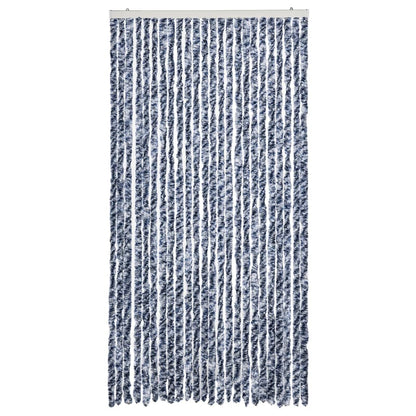 vidaXL Fly Curtain Blue and White 100x230 cm Chenille
