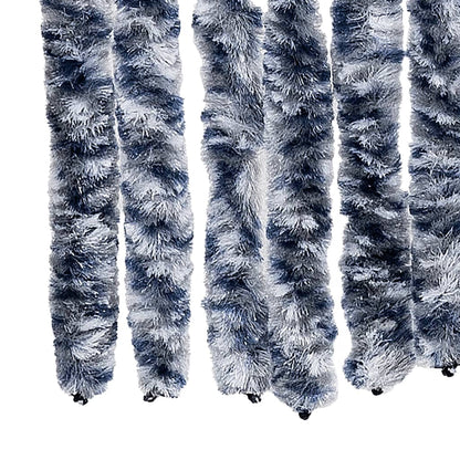 vidaXL Fly Curtain Blue and White 100x230 cm Chenille