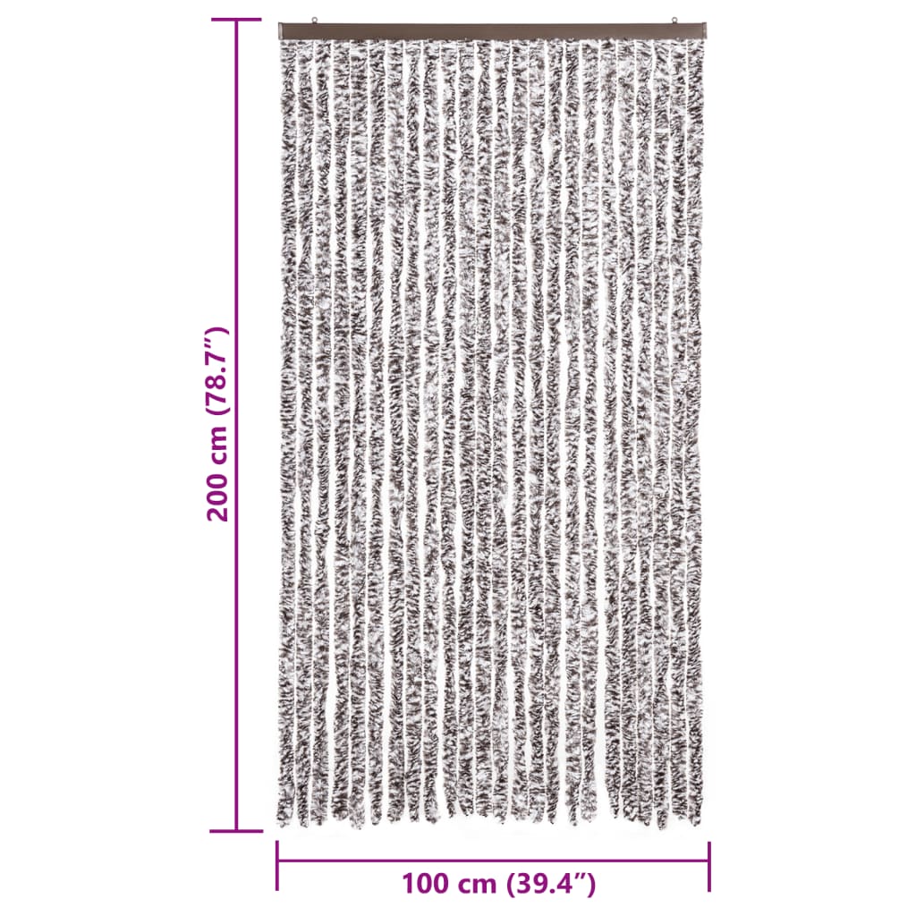 vidaXL Fly Curtain Brown and Beige 100x200 cm Chenille