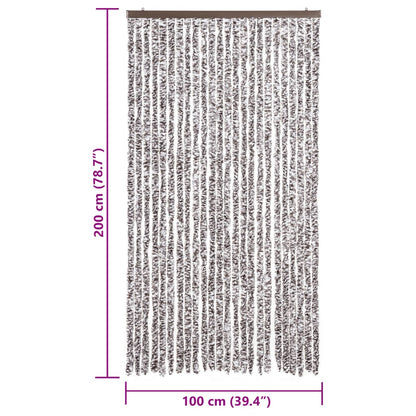 vidaXL Fly Curtain Brown and Beige 100x200 cm Chenille