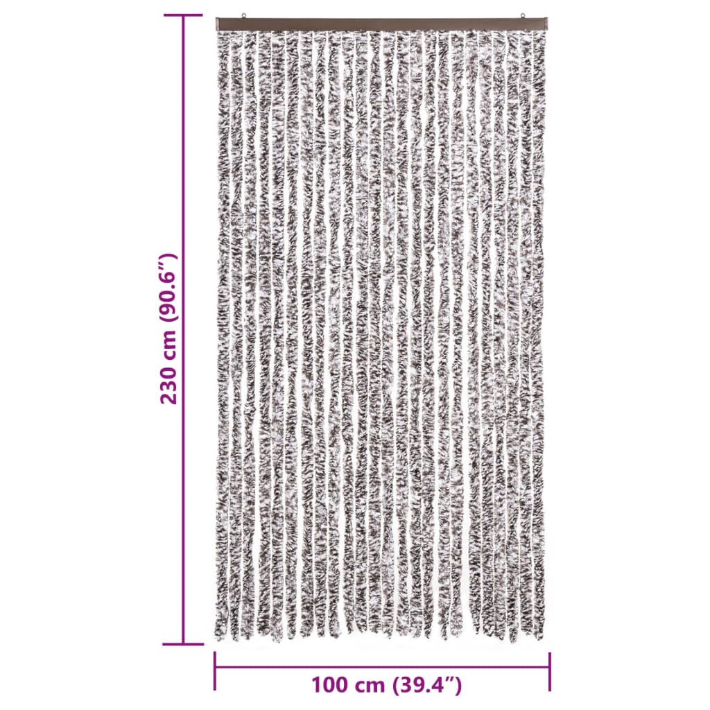 vidaXL Fly Curtain Brown and Beige 100x230 cm Chenille