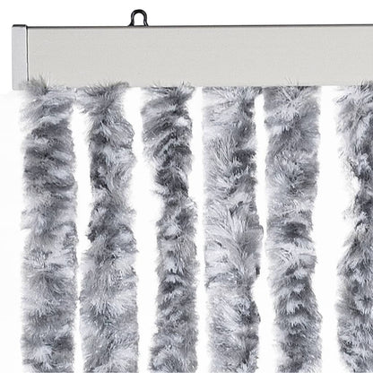 vidaXL Fly Curtain White and Grey 100x200 cm Chenille
