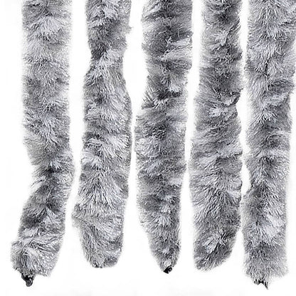 vidaXL Fly Curtain White and Grey 100x200 cm Chenille