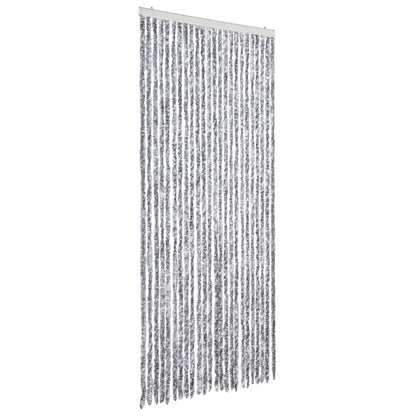 vidaXL Fly Curtain White and Grey 100x230 cm Chenille