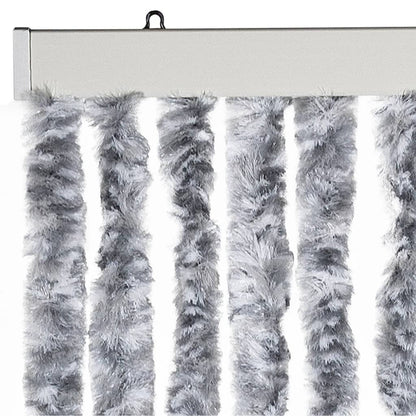 vidaXL Fly Curtain White and Grey 100x230 cm Chenille