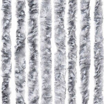 vidaXL Fly Curtain White and Grey 100x230 cm Chenille