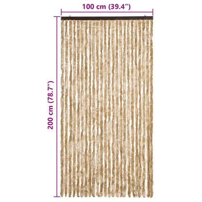 vidaXL Fly Curtain Beige 100x200 cm Chenille