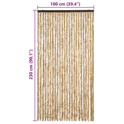 vidaXL Fly Curtain Beige 100x230 cm Chenille