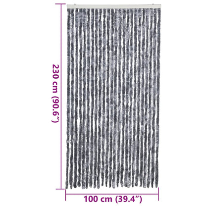 vidaXL Fly Curtain Silver 100x230 cm Chenille