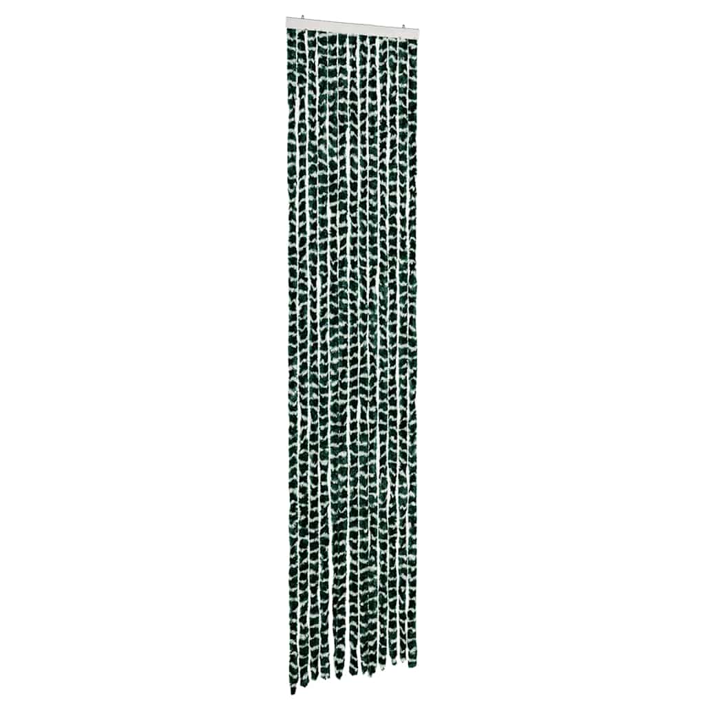 vidaXL Fly Curtain Green and White 56x200 cm Chenille