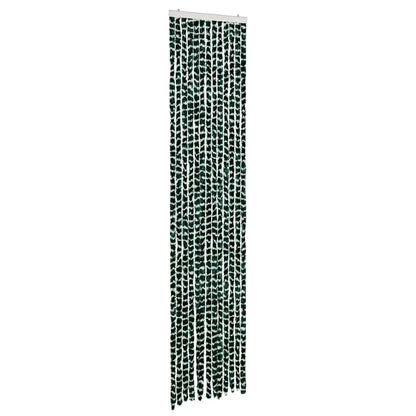vidaXL Fly Curtain Green and White 56x200 cm Chenille