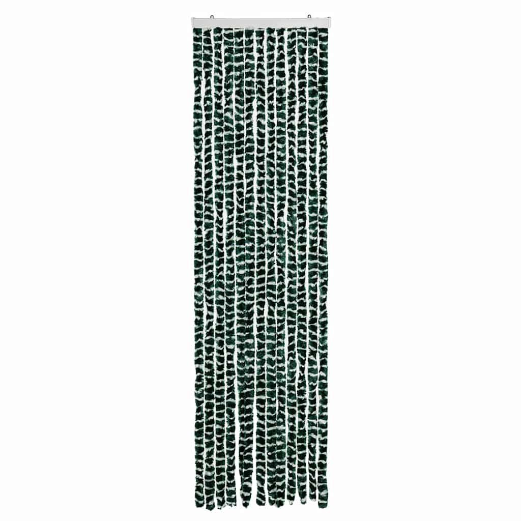 vidaXL Fly Curtain Green and White 56x200 cm Chenille