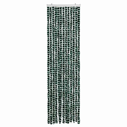 vidaXL Fly Curtain Green and White 56x200 cm Chenille