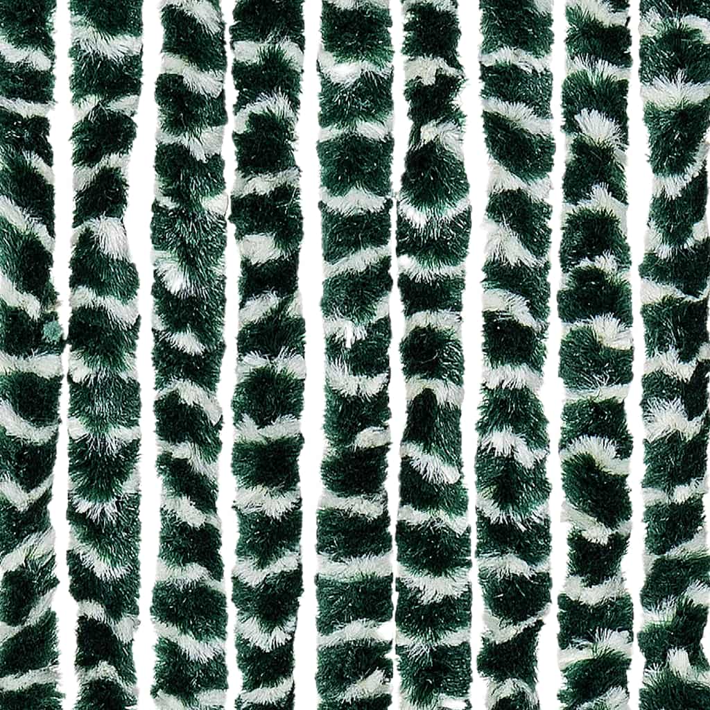 vidaXL Fly Curtain Green and White 56x200 cm Chenille