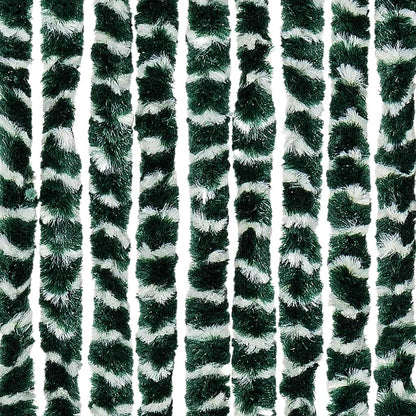 vidaXL Fly Curtain Green and White 56x200 cm Chenille