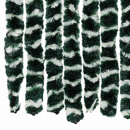 vidaXL Fly Curtain Green and White 56x200 cm Chenille