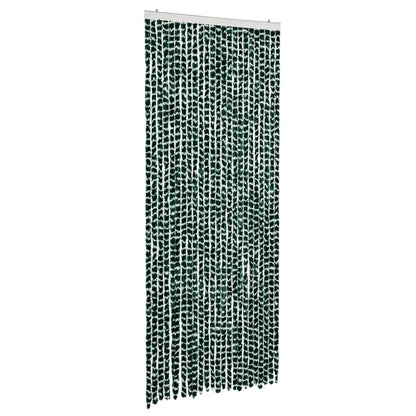 vidaXL Fly Curtain Green and White 100x230 cm Chenille