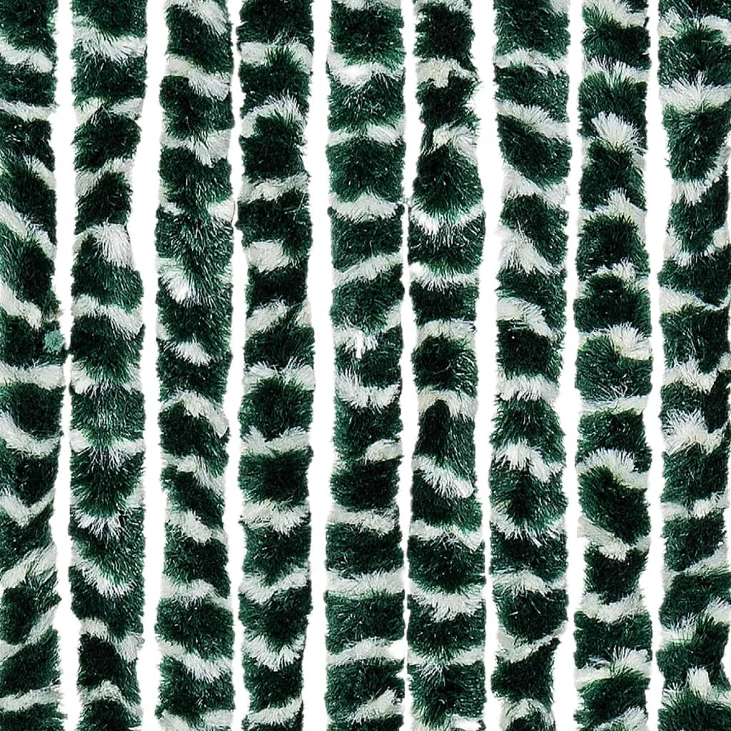 vidaXL Fly Curtain Green and White 100x230 cm Chenille