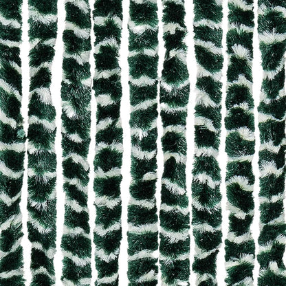 vidaXL Fly Curtain Green and White 100x230 cm Chenille