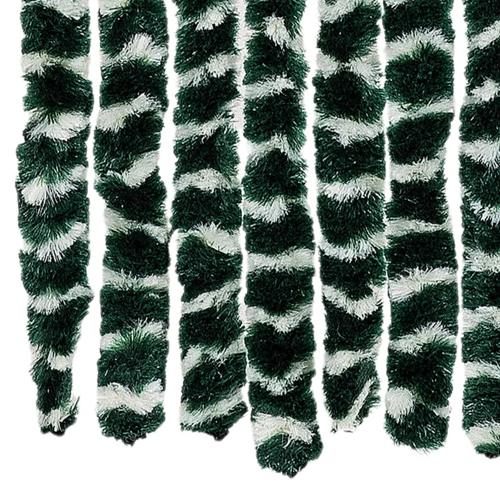 vidaXL Fly Curtain Green and White 100x230 cm Chenille